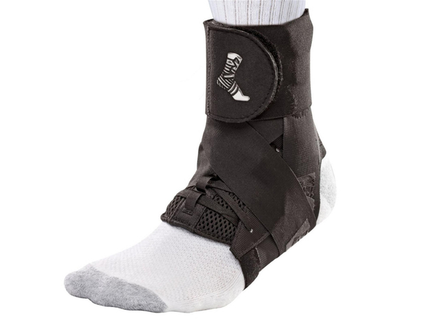 Mueller The One Left or Right Ankle Brace with Anti-Slip Criss-Crossing Side Straps, Extra Large: Men 13 - 15, Women 14 - 16, Black