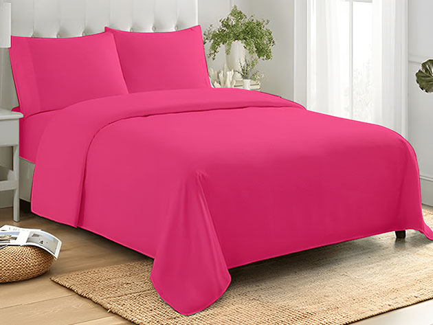 4-Piece Microfiber Sheet Set (Pink/Full)