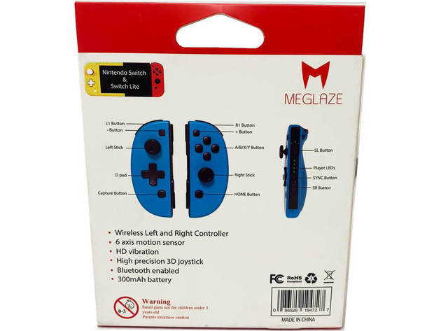 Meglaze NSWMGCONBLBL Wireless Controllers - Neon Blue/Neon Blue for Switch