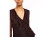 INC International Concepts Women's Ruffled Surplice Printed Top  Black Size Extra Small