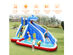 Costway Inflatable Water Slide shark Bounce House Castle Splash Water Pool W/750W Blower - Multicolor