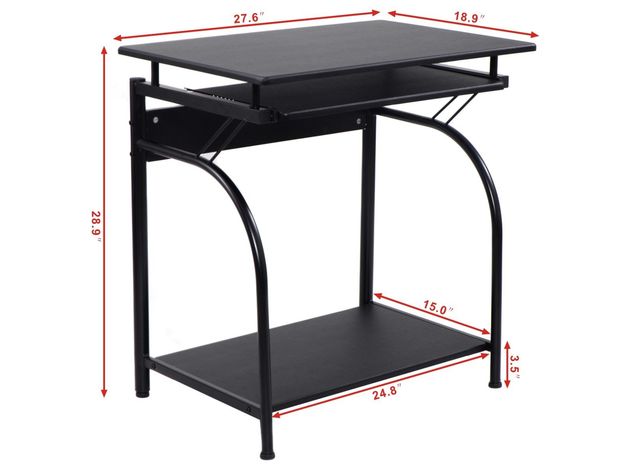 Costway Computer Desk PC Laptop Writing Table Workstation Home Office Study Furniture - Black