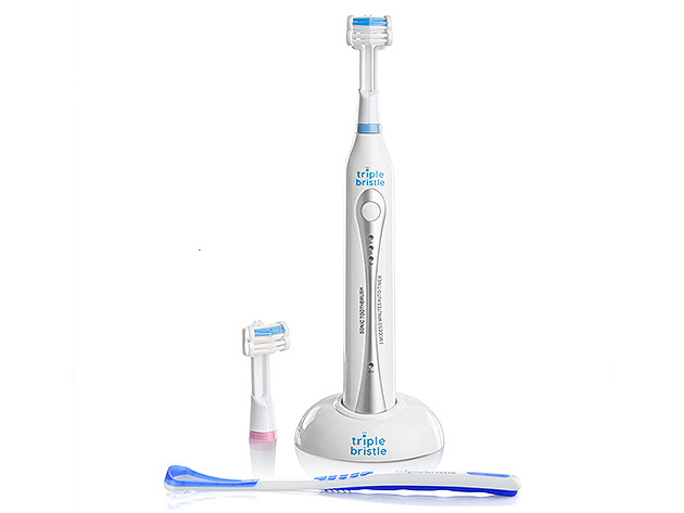 Triple Bristle™ Original Sonic Electric Toothbrush with Tongue Cleaner ...