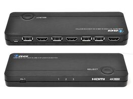 4K 3 Port 3x1 HDMI KVM Switch by OREI, Share Multiple Devices, PC, Computers, Phones, Gaming on One Display Monitor, Keyboard, Mouse and USB Peripheral Control - UltraHD HDCP 2.0