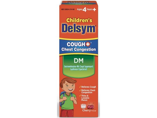 Delsym Children's DM Cough Plus Chest Congestion Relief Liquid, Relieves Runny Nose and Sneezing, Cherry Flavor, 4 Ounce