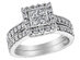 Princess Cut Diamond Engagement Ring & Wedding Band Set 1.50 Carat (ctw) in 14K White Gold - 8.5