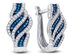 1/3 Carat (ctw I2-I3) White and Blue Diamond Spiral Stripe Earrings in 10K White Gold