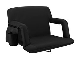 Extra Wide Reclining Stadium Seat with Armrests & Side Pockets