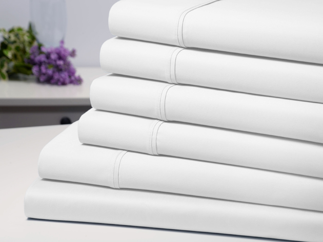 6-Piece Bamboo-Blend Comfort Luxury Sheet Set (White/Full)