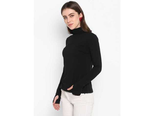 Anne Klein Women's Turtleneck Black Size Medium