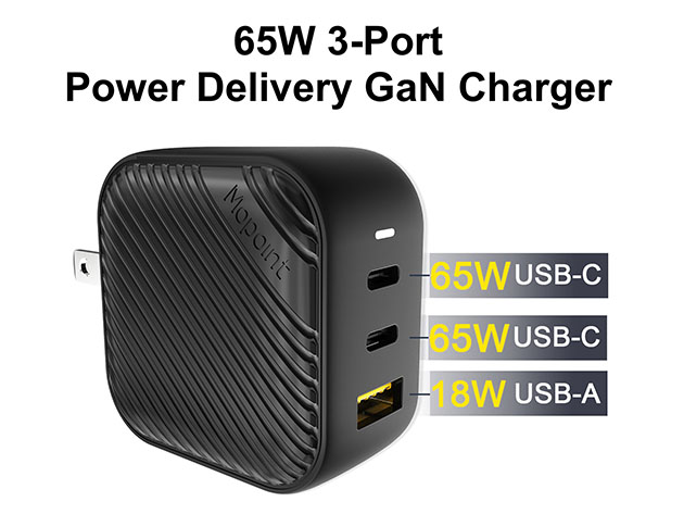 Mopoint World’s Smallest 65W GaN PD Charger (2-Pack)