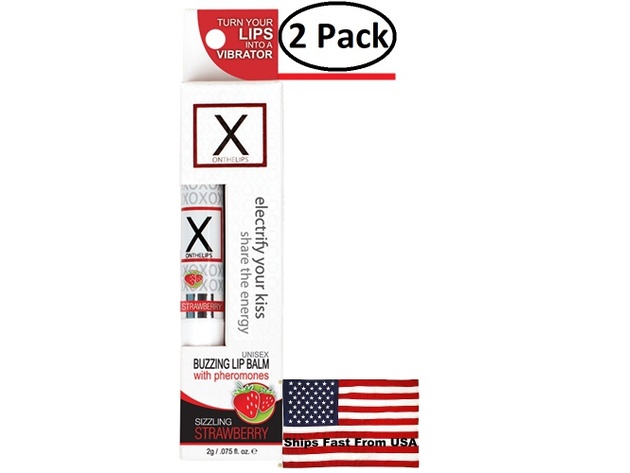 ( 2 Pack ) X on the Lips Lip Balm - Sizzling Strawberry - .75 Oz.