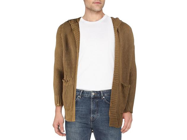 INC International Concepts Men's Men's Hooded Cardigan Brown Size 2 Extra Large