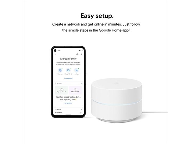 Google Wifi - AC1200 - Mesh WiFi System Wifi Router 4500 Sq Ft Coverage -3 pack (Refurbished)