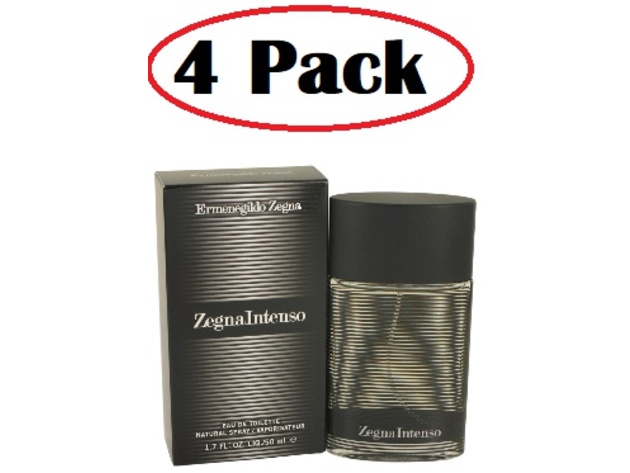 4 Pack of Zegna Intenso by Ermenegildo Zegna Eau De Toilette Spray 1.7 oz