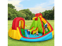 Inflatable Kids Water Slide Park with Climbing Wall Water Cannon and Splash Pool 