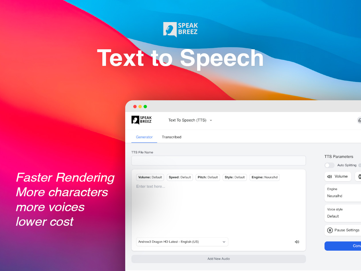 SpeakBreez AI Voiceover Generator: Lifetime Subscription