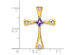 3/10 Carat (ctw) Amethyst Cross Pendant Necklace in 14K Yellow Gold with Chain