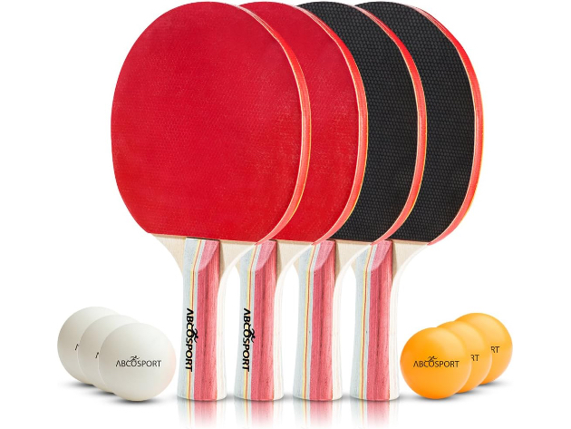 Table Tennis Ping Pong Set - 4 Paddles and 6 Balls