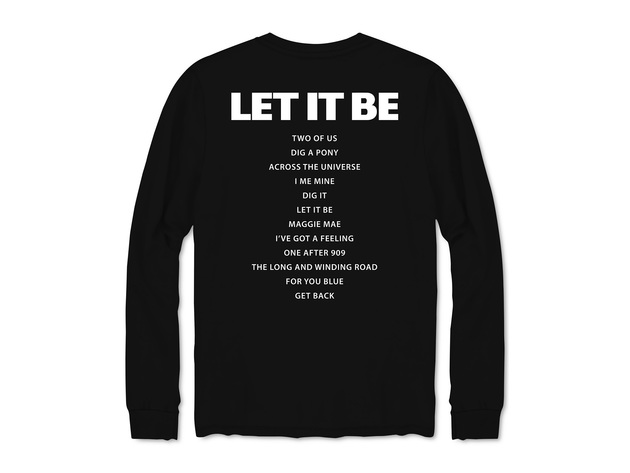Beatles Men's Long-Sleeve Let It Be Band T-Shirt Black Size Large