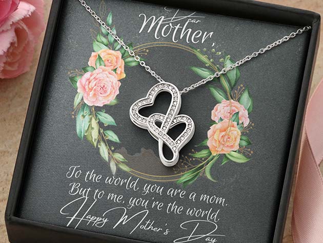 50% OFF Cute N' Dainty Mother's Day Necklace (Double Hearts)