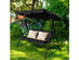 Costway Patio 3 Seats Canopy Swing Glider Hammock Cushioned Steel Frame Outdoor Black 