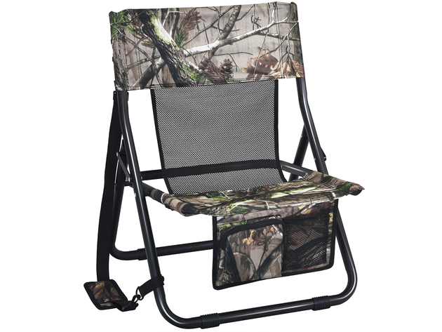 Costway Folding Hunting Chair Portable Outdoor Camping Woodland Camouflage Hunting Seat - Camouflage, Black