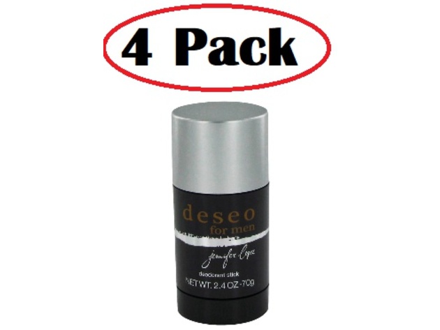4 Pack of Deseo by Jennifer Lopez Deodorant Stick 2.4 oz