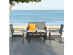 Costway 4 Piece Rattan Patio Furniture Set Garden Lawn Sofa Wicker Cushioned Seat Brown, Beige