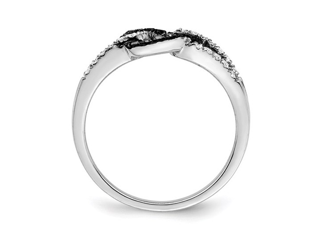 1/4 Carat (ctw) Black & White Diamond Ring in Sterling Silver