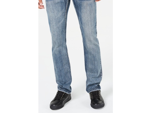 INC International Concepts Men's Stretch Slim Straight Jeans Blue Size 36X34