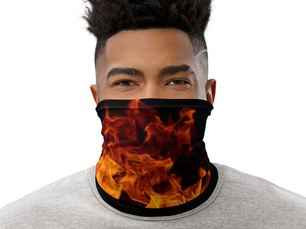 Reusable Cool Face Cover / Neck Gaiter (Flames)