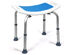 Costway Shower Bath Chair 6 Adjustable Height Bathtub Stool Bench Non-Slip Padded Seat - Blue + Silver
