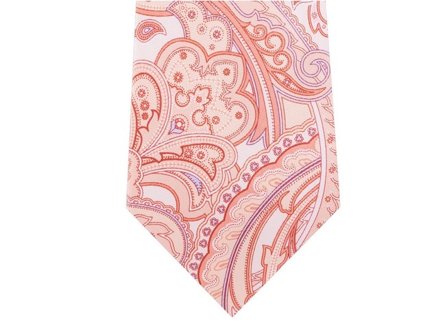Michael Kors Men's Perfect Paisley Silk Tie Orange Size Regular