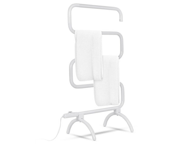 Costway 100W Electric Towel Warmer Drying Rack Freestanding and Wall ...
