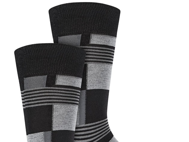 Alfani Men's Abstract Boxes Socks Black Size Regular