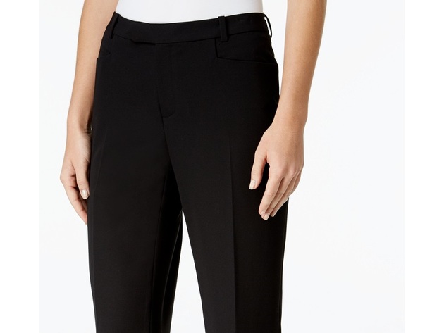 Tommy Hilfiger Women's Modern Straight-Leg Modern Dress Pants Black Size 16