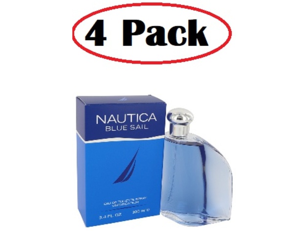 4 Pack of Nautica Blue Sail by Nautica Eau De Toilette Spray 3.4 oz