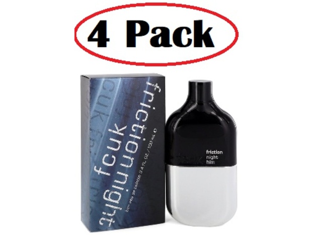 4 Pack of FCUK Friction Night by French Connection Eau De Toilette Spray 3.4 oz