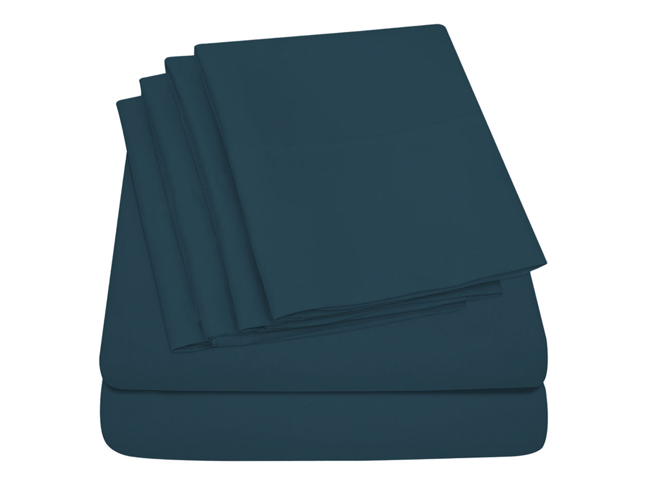 Super-Soft 1800 Series Bamboo Blend 3-Piece Sheet Set (Navy/Twin)