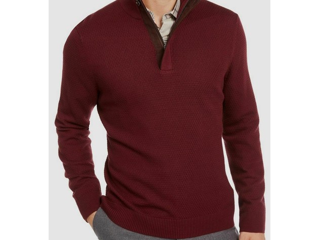 Tasso Elba Men's Supima Cotton Crewneck Sweater Dark Brown Size Large