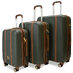 Mia 3 Piece Expandable Retro Luggage Set Olive Green