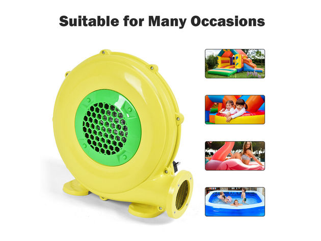 Costway Air Blower Pump Fan 480 Watt 0.64HP For Inflatable Bounce House Bouncy Castle - Yellow