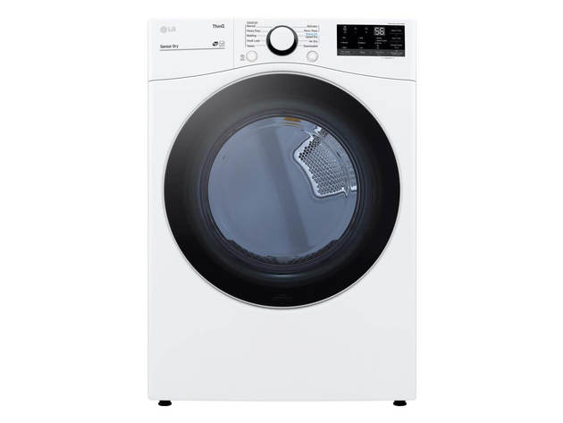 LG DLE3600W 7.4 cu. ft. Ultra Large Capacity Smart wi-fi Enabled White Front Load Electric Dryer with Built-In Intellig