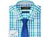Nick Graham Men's Slim-Fit Stretch Easy-Care Multi Check Dress Shirt & Textured Solid Tie Set Green Size 34-35