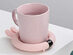 Smart Press Heating Cup Coaster (Pink/Bunny Ears)