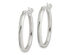 Oval Hoop Earrings in Sterling Silver 3/4 Inch (2.00mm)