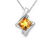 1.25 Carat (ctw) Solitaire Citrine Pendant Necklace in 14K White Gold with Chain