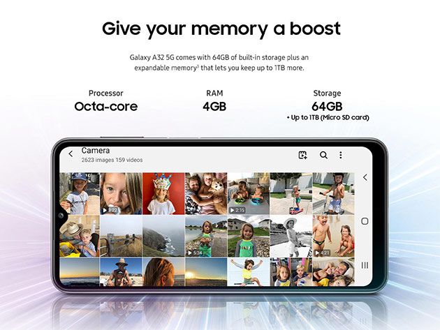 Boost Mobile Samsung Galaxy A32 5G + FREE 1-Month Unlimited Talk, Text, & 5GB 5G/4G Data