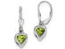 Peridot Drop Heart Earrings 1.50 Carat (ctw) in Sterling Silver